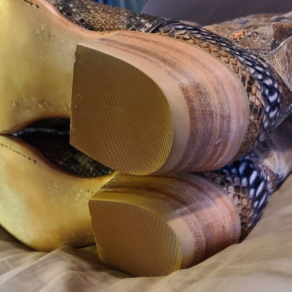 Black Jack Python Cowboy Boots for Men / Rust (a custom order) - Size 8D - Picture 9 of 9